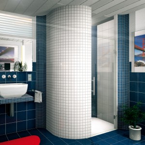 Mozaikos plytelių klijavimas dušo kabina